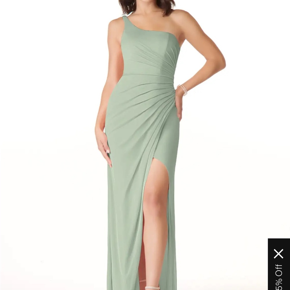 Azazie Cassia Dusty Sage Bridesmaid Dress